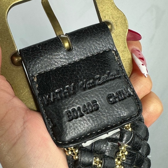 kathy van zeeland navy braided belt - Picture 4 of 7